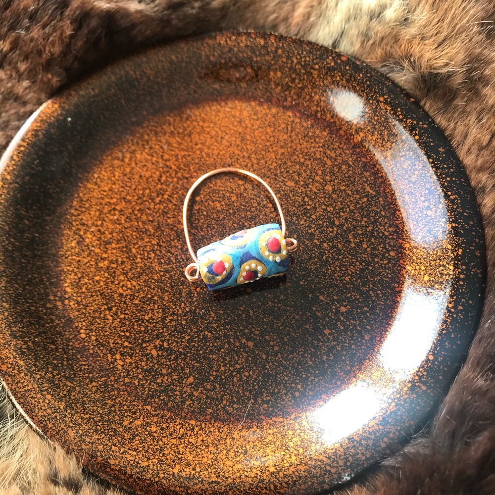 Handmade African glass beaded ring